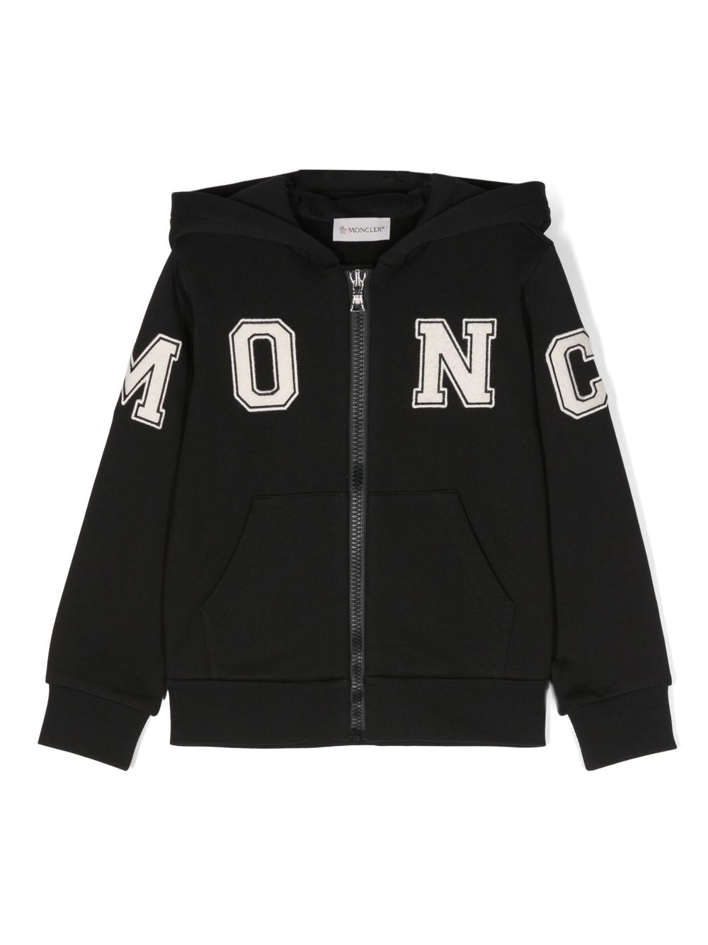 Moncler Enfant logo-print zip-up hoodie - Black