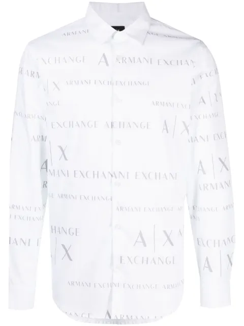 Armani Exchange logo-print cotton shirt