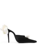 Magda Butrym faux-pearl embellished 110mm leather mules - Black