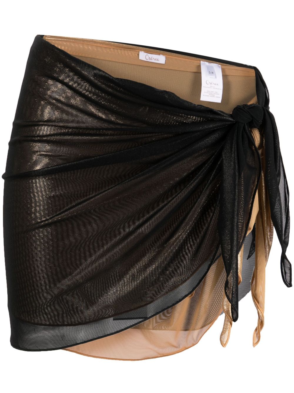 Shop Oseree Layered Cover-up Skirt In Black