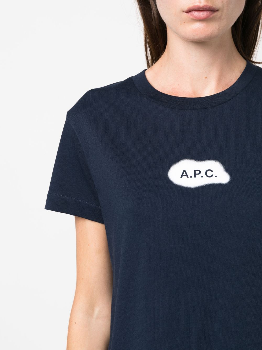 Shop Apc Astoria Logo-print T-shirt In Blau