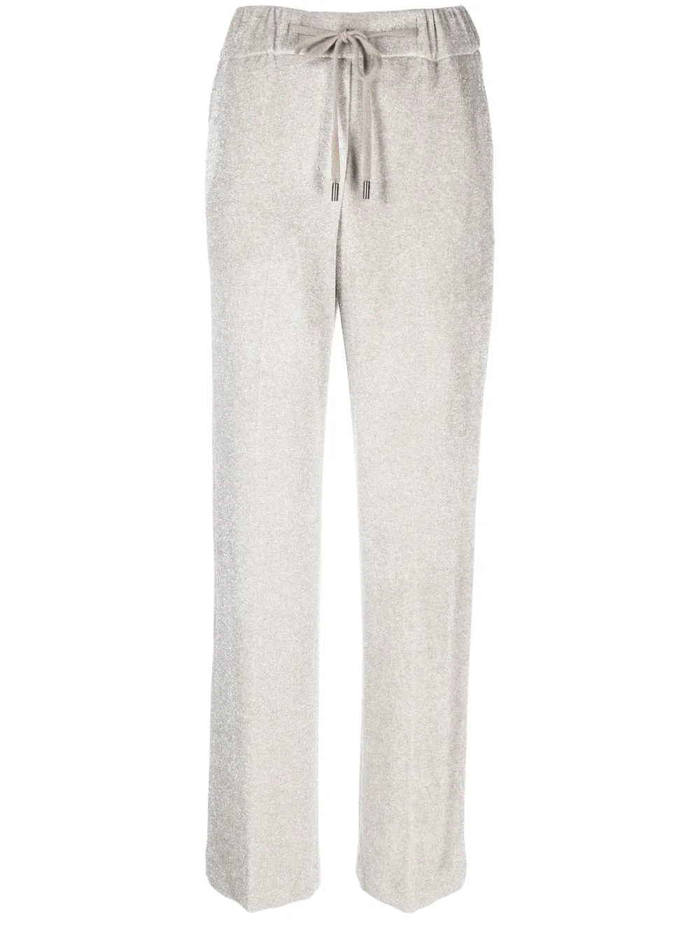 Peserico straight-leg glitter drawstring trousers - Neutrals