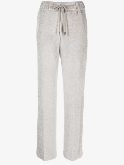 Peserico straight-leg glitter drawstring trousers