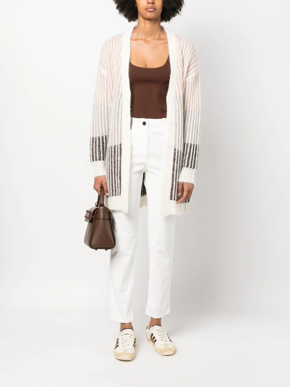 Peserico corduroy slim-cut cotton trousers - Wit