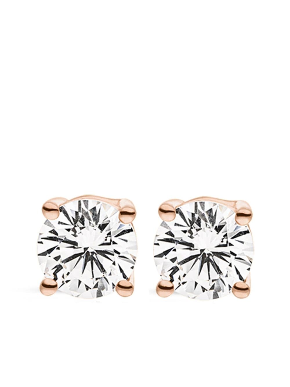 Veynou 14k Rose Gold Ella Diamond Stud Earrings In Pink