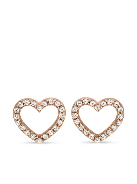 VEYNOU 14k rose gold Heart diamond stud earrings