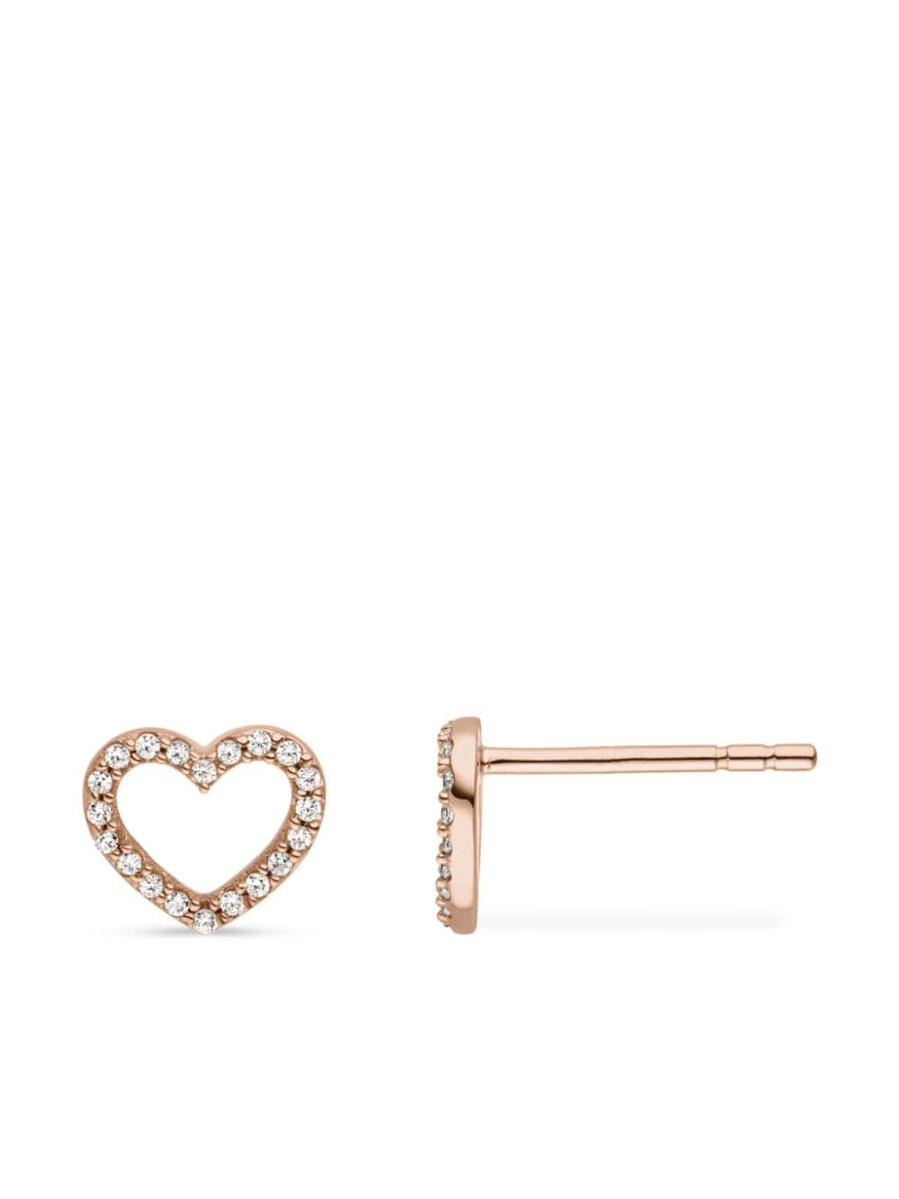 VEYNOU 14kt roségouden Heart oorbellen met diamant - Roze