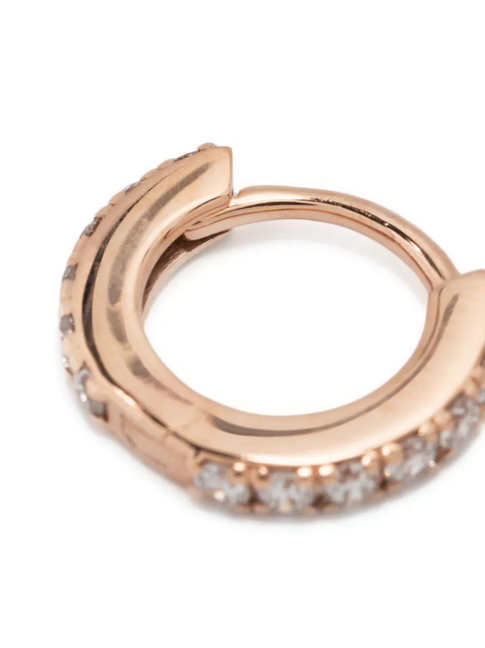 Shop Veynou 14kt Rose Gold Mini Huggie Diamond Earrings In Rosa