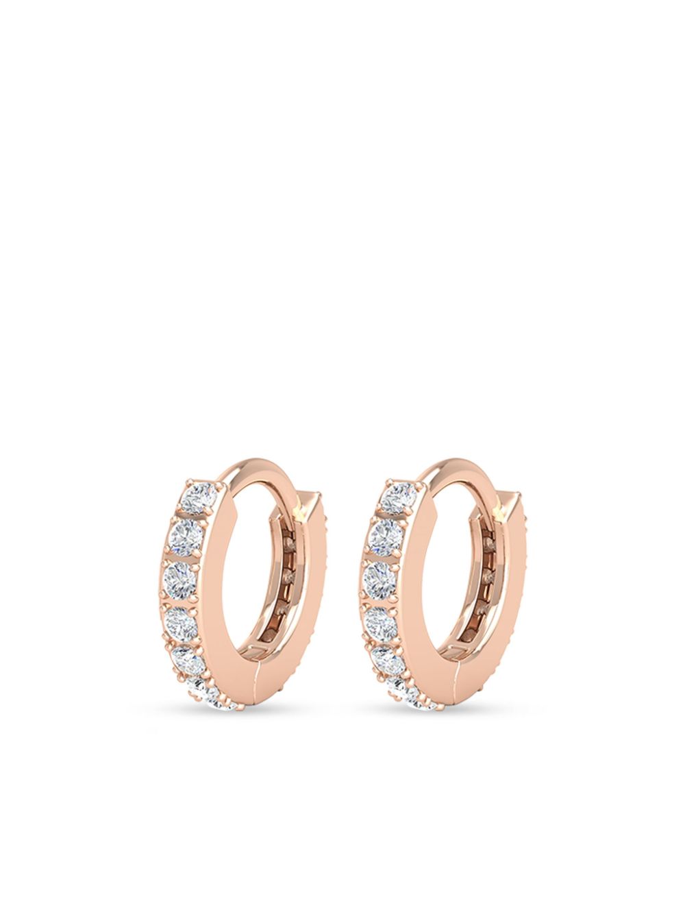 14kt rose gold mini huggie diamond earrings