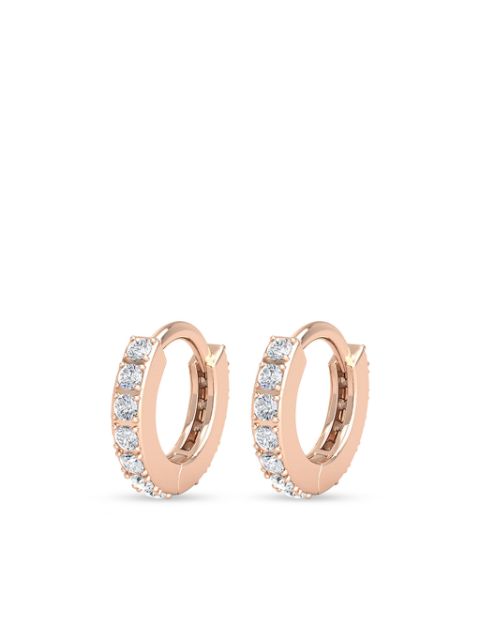 VEYNOU 14kt rose gold mini huggie diamond earrings