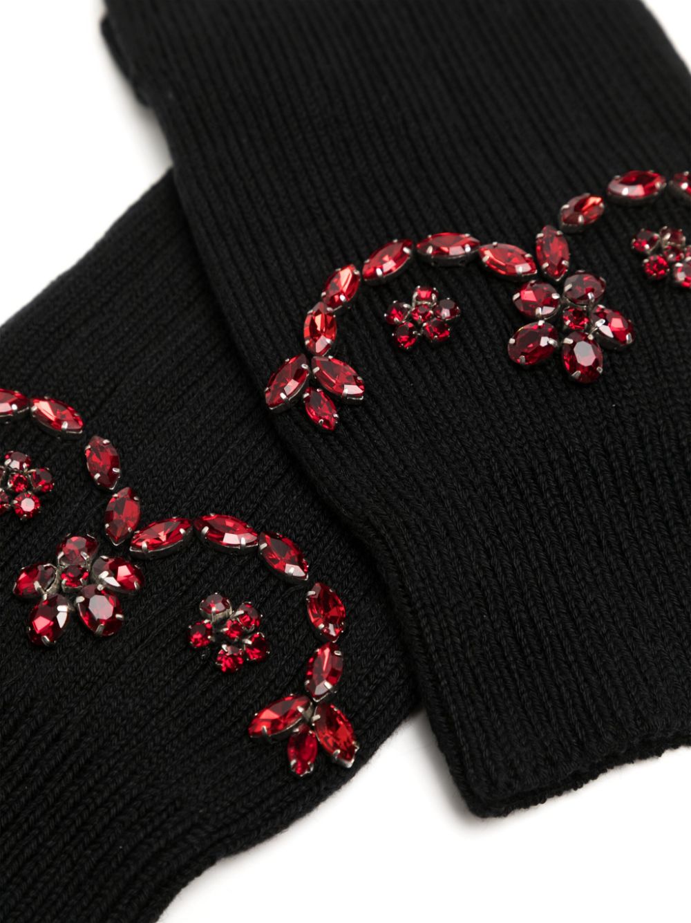 Simone Rocha crystal-embellished cotton socks - Zwart