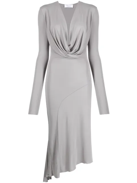 Blumarine cowl-neck asymmetric midi dress