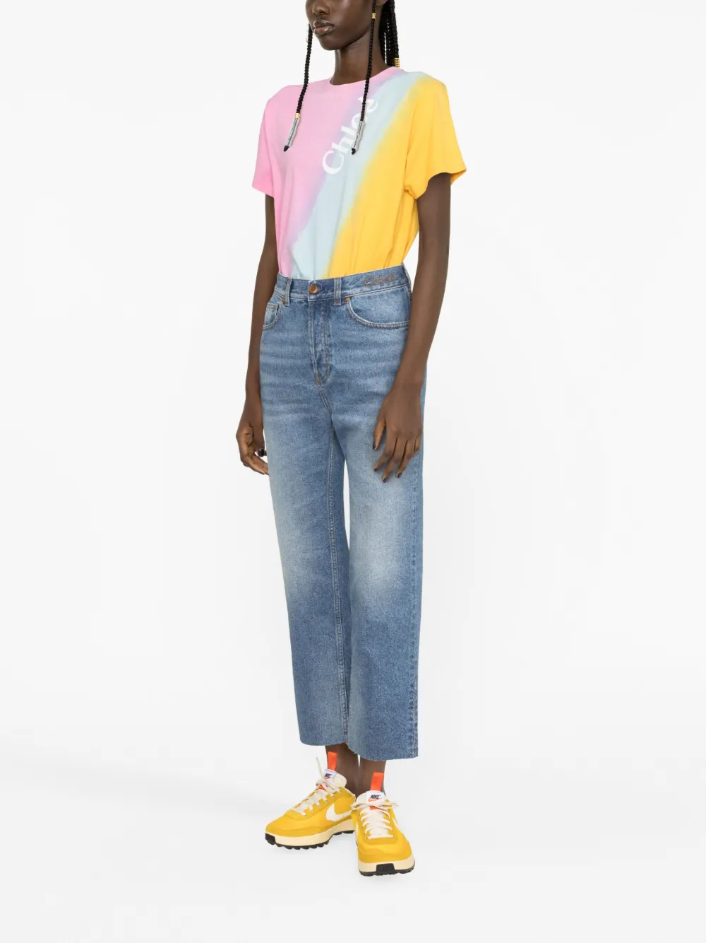 Chloé Logo Print T-shirt In Rosa