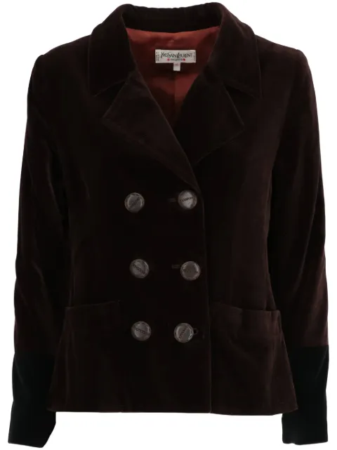 Saint Laurent Pre-Owned 1990 velvet double-breasted jacket