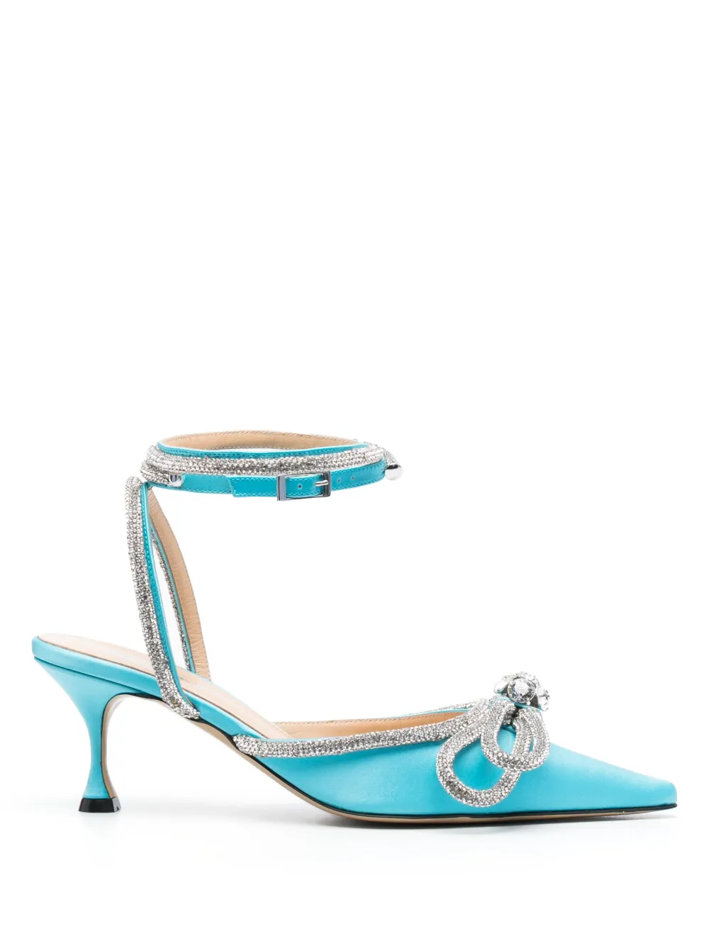 Mach&mach Women's Mach E Mach Satin Pumps With Crystals In Blue