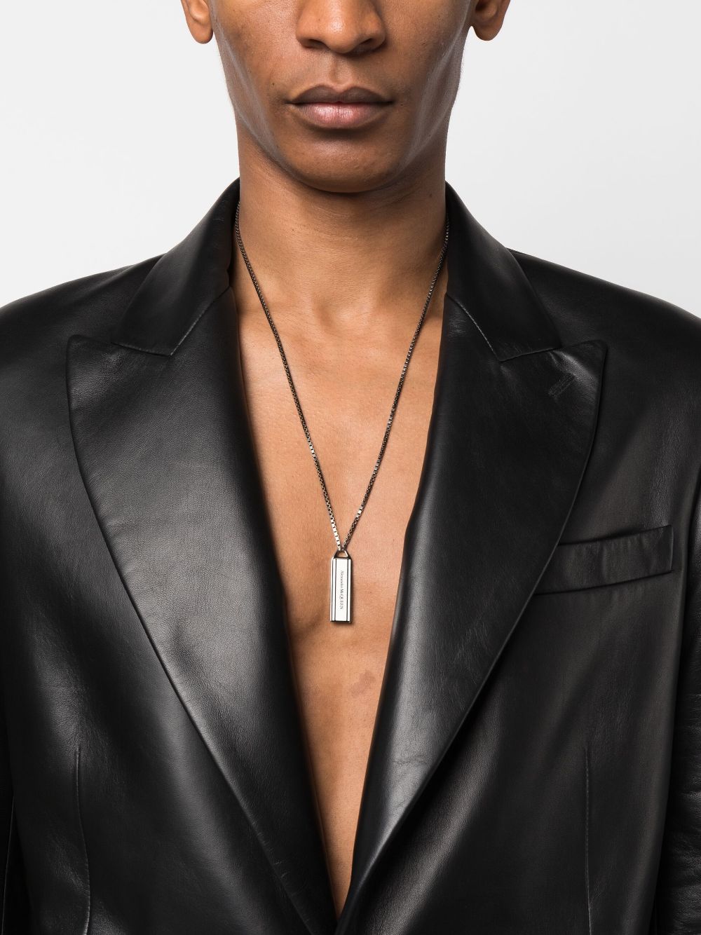 Alexander McQueen logo pendant necklace - Zilver