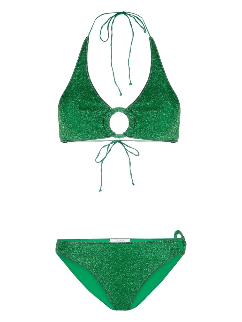 oséree bikini lumière en maille métallisée - vert