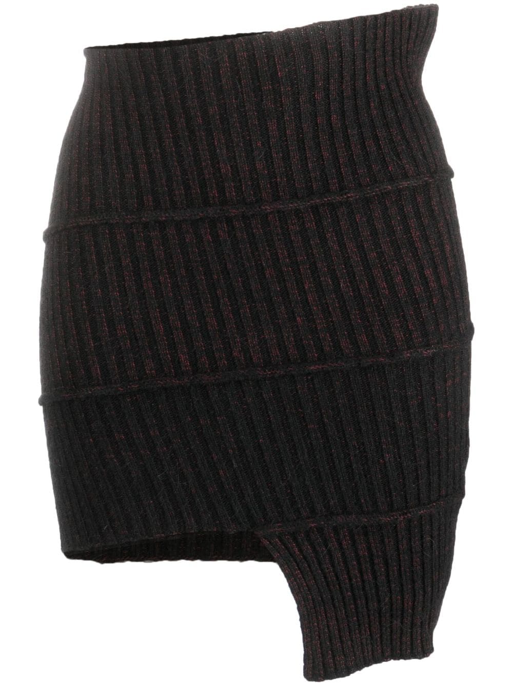 MM6 Maison Margiela asymmetric knitted cotton-blend skirt - Black