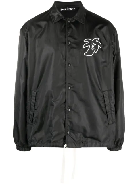 Palm Angels logo-patch lightweight jacket