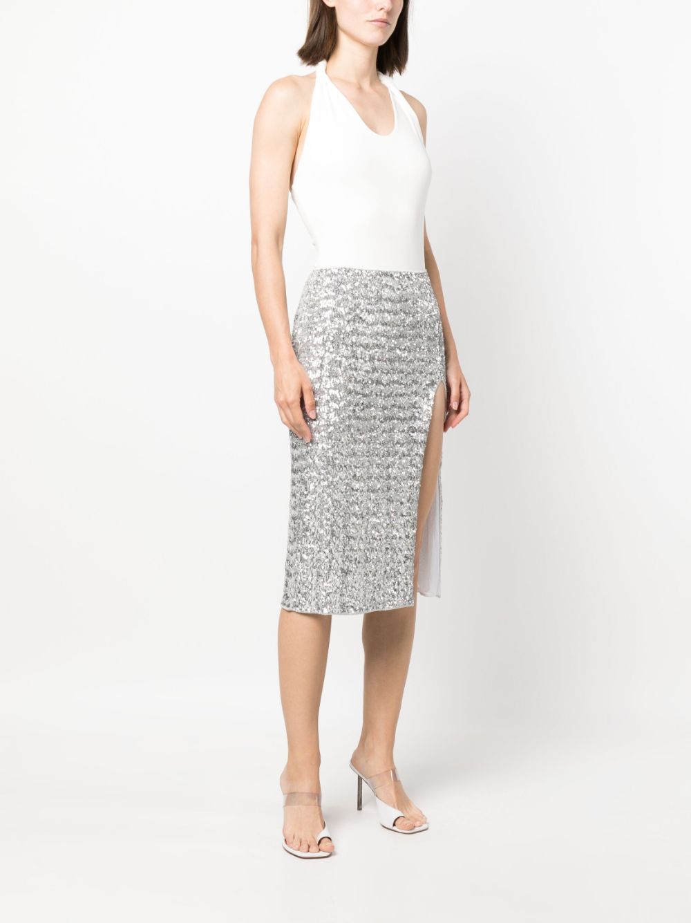OSEREE HIGH-WAISTED SEQUIN-EMBELLISHED SKIRT