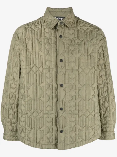 Palm Angels sobrecamisa capitonada con monograma