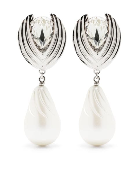 Alessandra Rich boucles d'oreilles serties de cristaux à perles