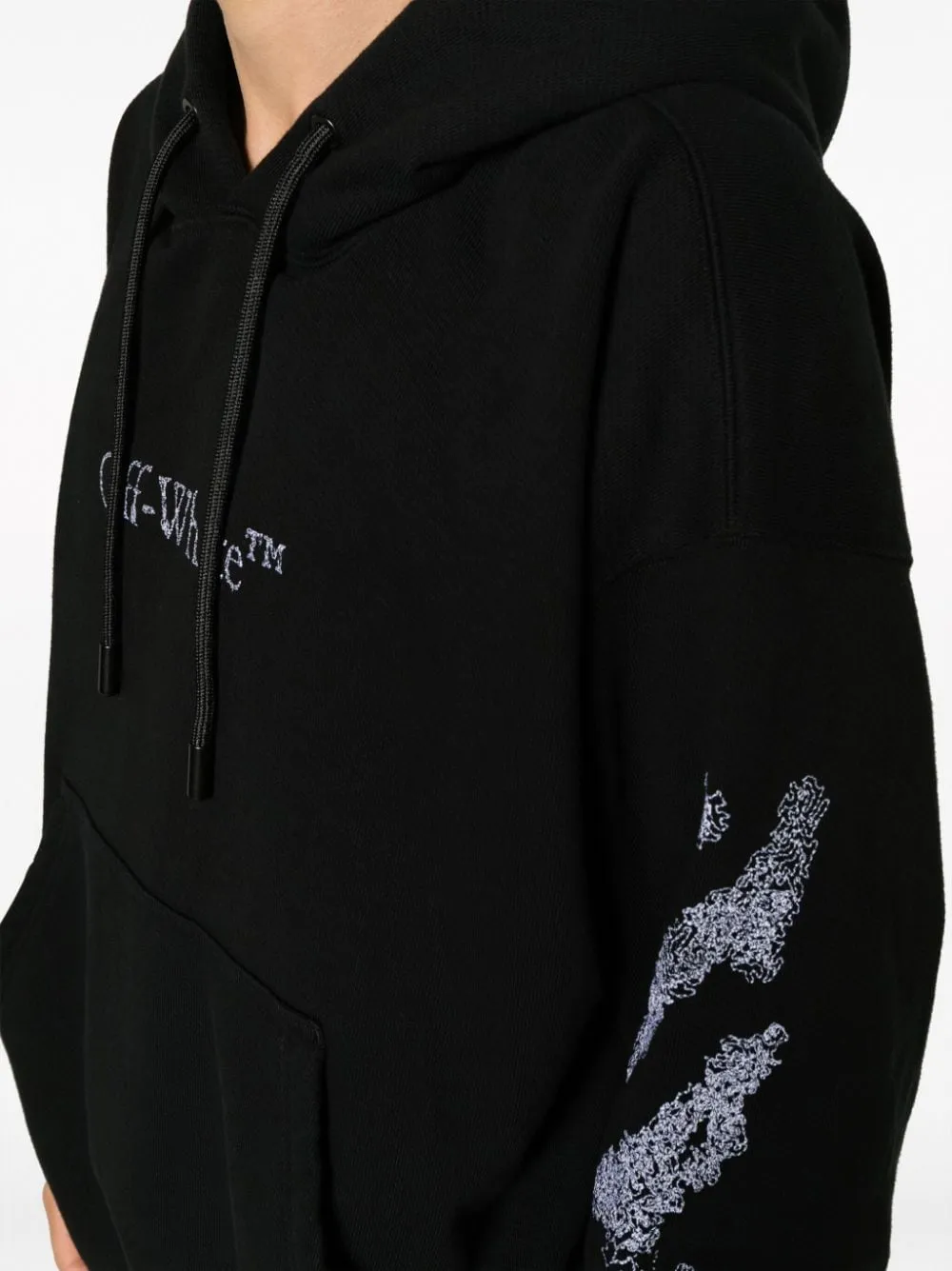 Off-White Katoenen hoodie Zwart