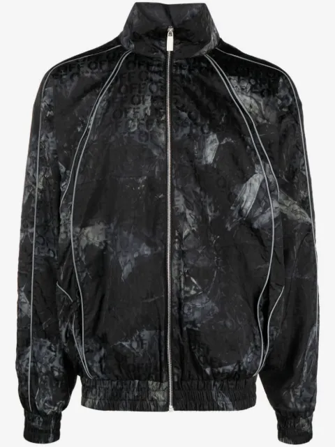 Off-White chamarra rompevientos ligera con parche del logo 