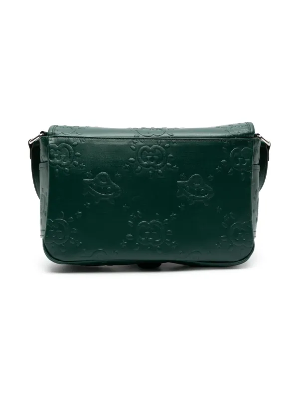 Gucci Kids GG logo embossed shoulder bag kids Calf Leather One Size Green