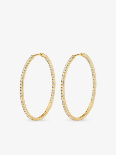 VEYNOU 14kt recycled yellow gold Cleo Big diamond hoop earrings
