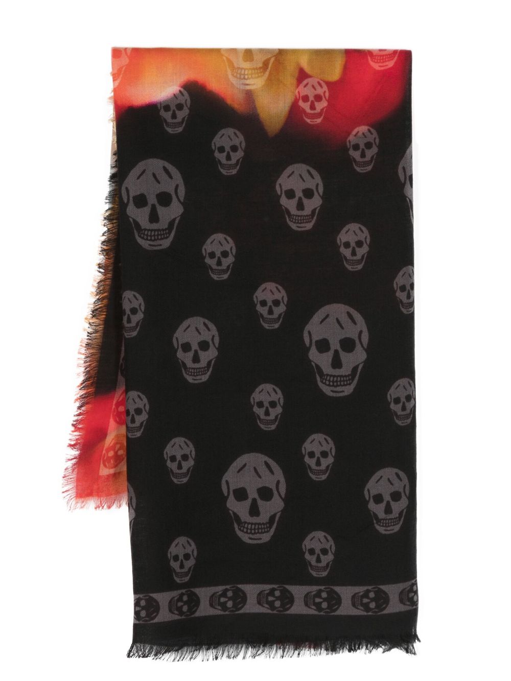 Shop Alexander Mcqueen Skull-print Wool Scarf In Black