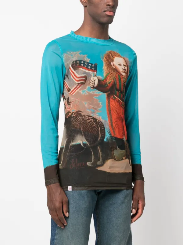 Charles Jeffrey Loverboy graphic-print Mesh T-shirt - Farfetch