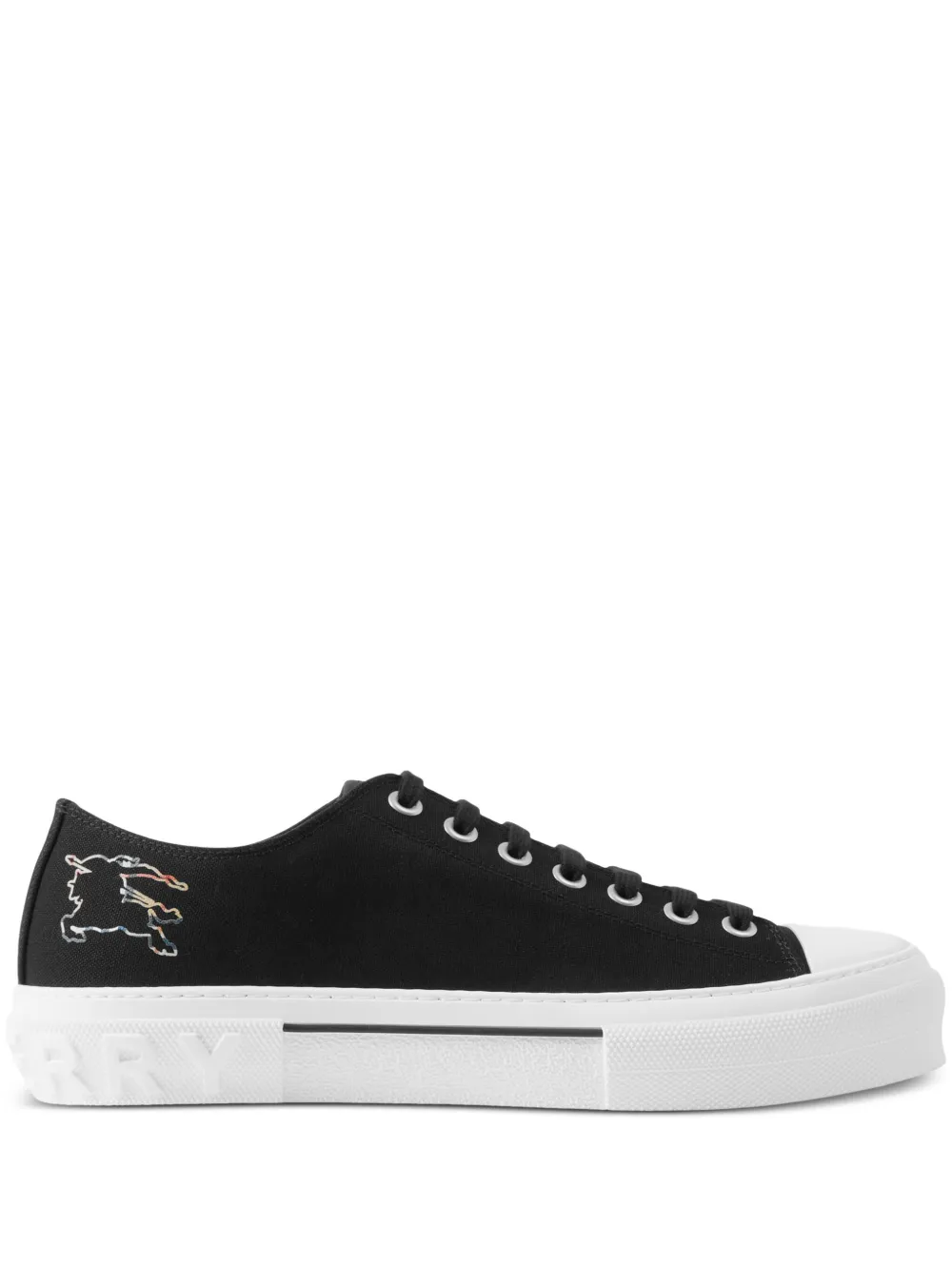 Shop Burberry Ekd-print Low-top Sneakers In Black