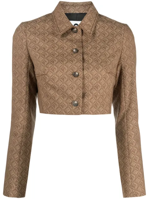 Marine Serre Moon Diamant jacquard cropped jacket 