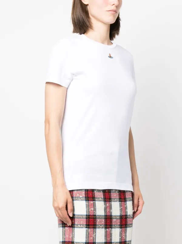 Vivienne Westwood Orb Embroidery Printed T Shirt White S