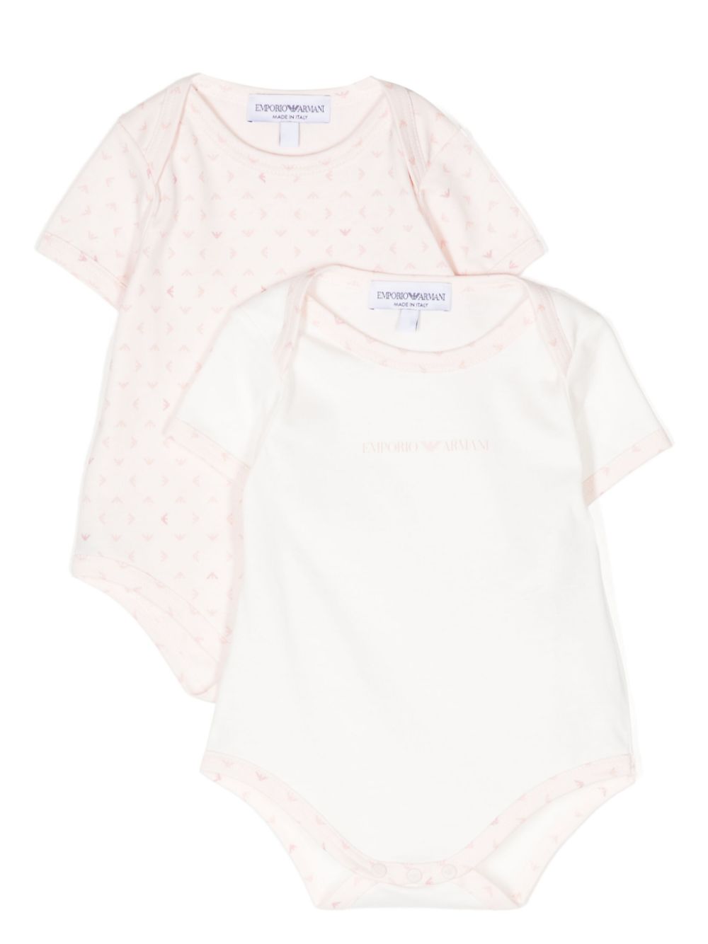 Emporio Armani Kids logo-print cotton bodies (pack of two) - Pink