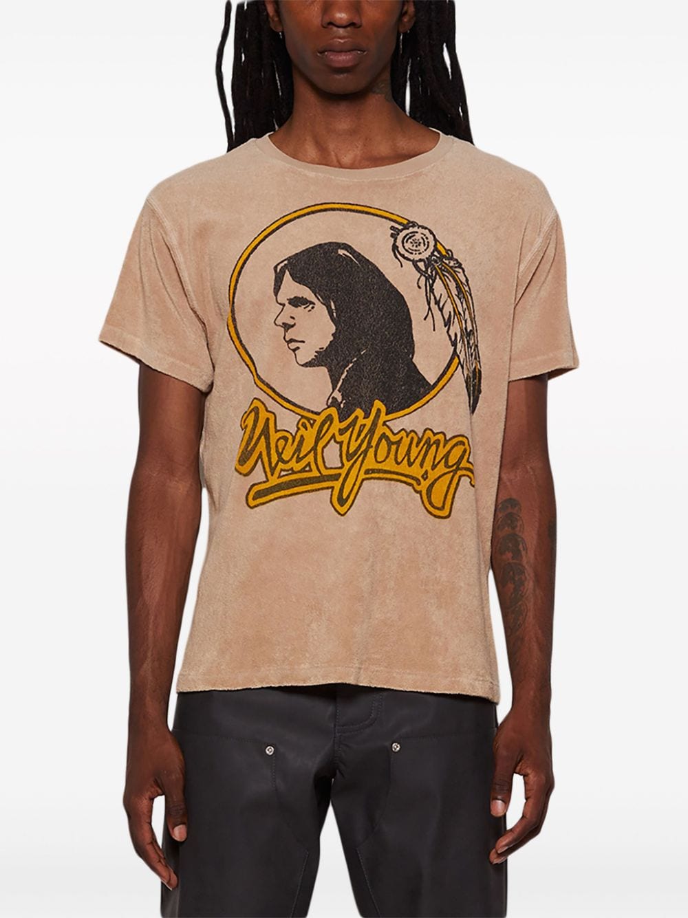 Shop Madeworn Neil Young Cotton T-shirt In Neutrals