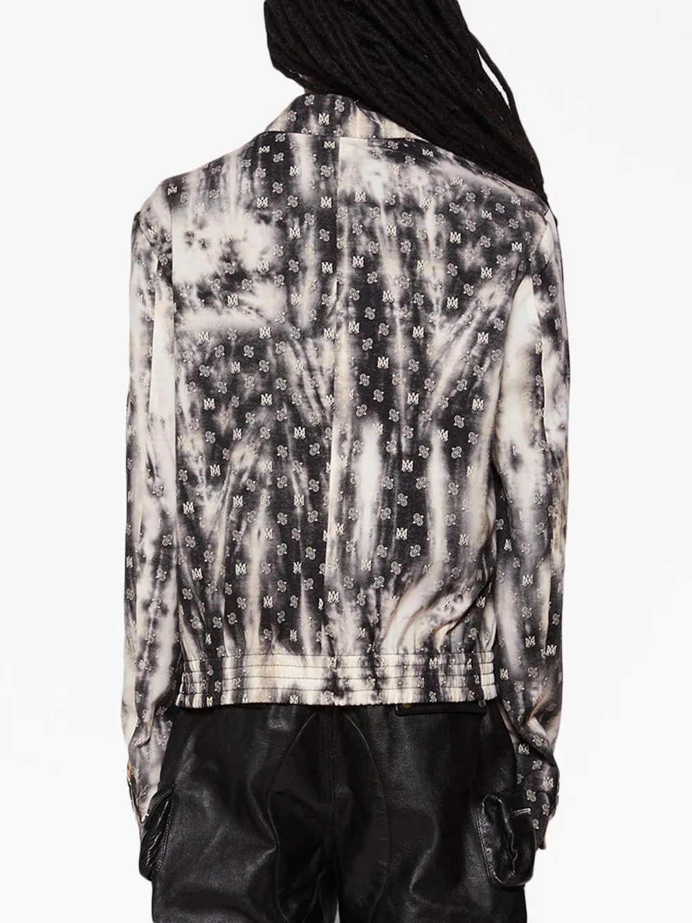 Shop Amiri Monogram-print Wool-blend Jacket In Black