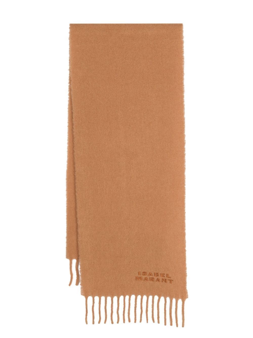 Shop Isabel Marant Firny Embroidered-logo Scarf In Brown