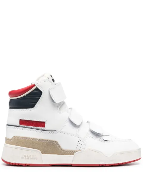 ISABEL MARANT logo-patch leather sneakers 