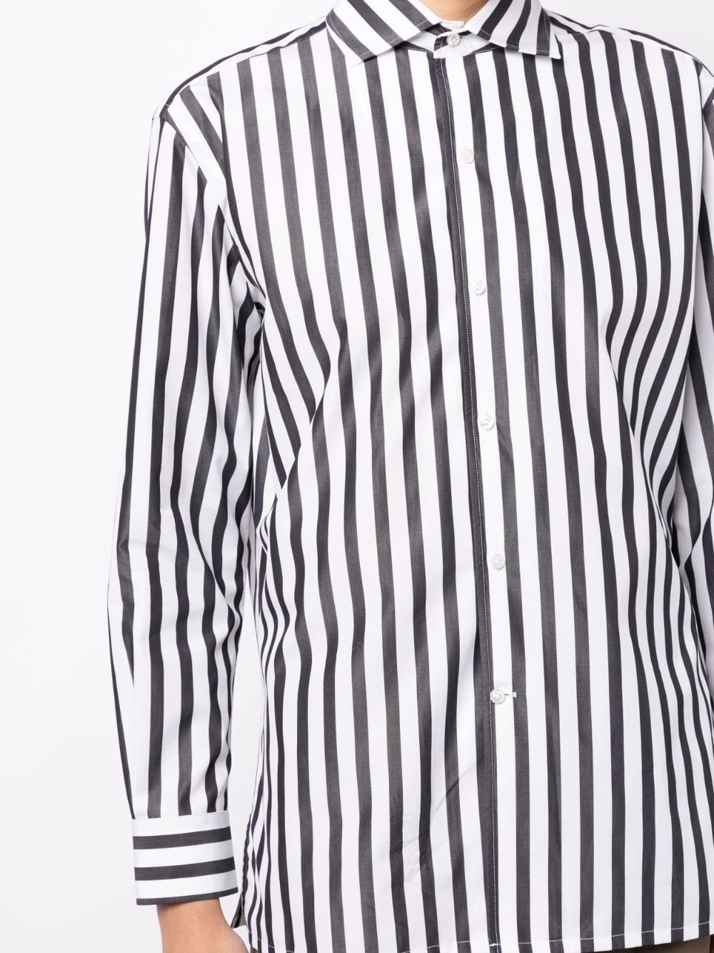 Shop Ralph Lauren Striped Cotton Shirt In Blue