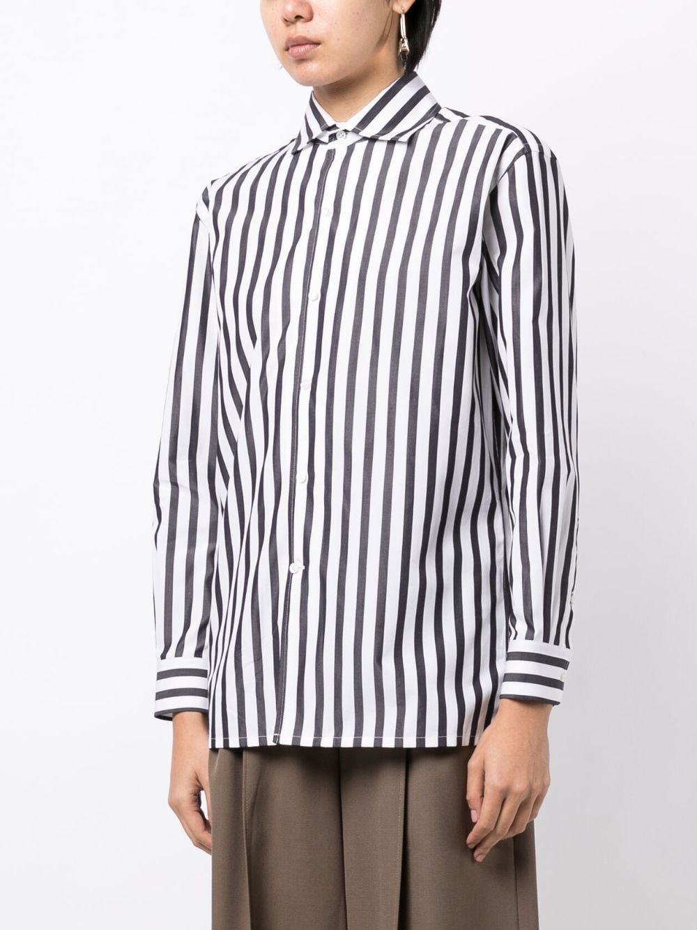 Shop Ralph Lauren Striped Cotton Shirt In Blue