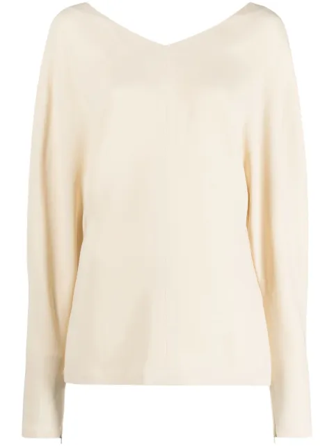 Stella McCartney stitched V-neck long-sleeve blouse Women