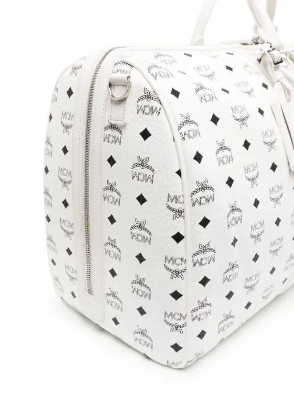 MCM エムシーエム ミニボストン バッグ 白 モノグラム