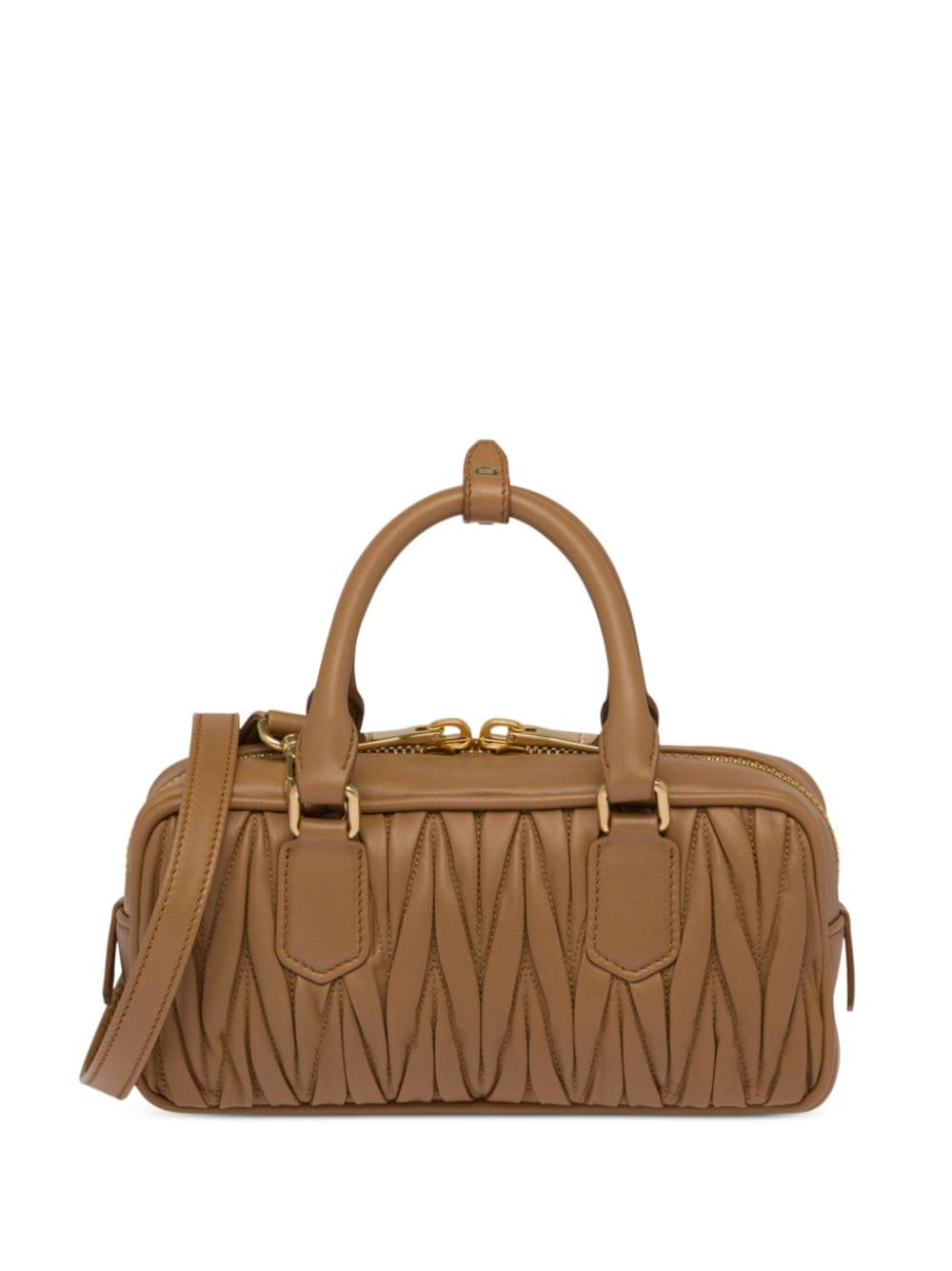 Miu Miu Arcadie matelassé nappa leather bag - Bruin