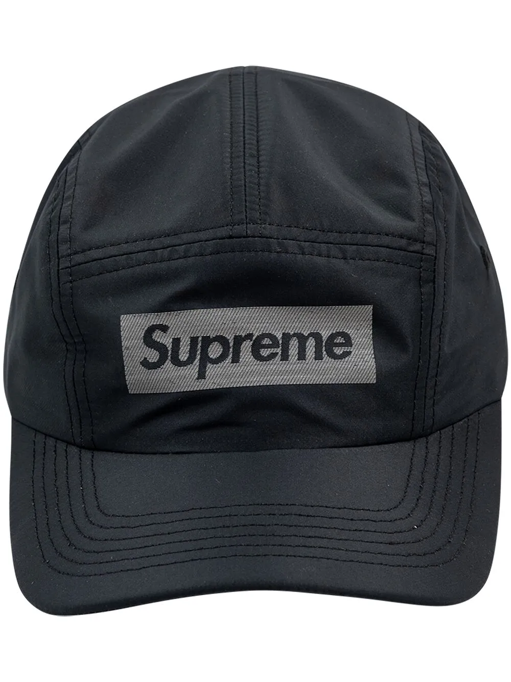 Supreme Reflective Jacquard Logo Black Camp Cap - Farfetch