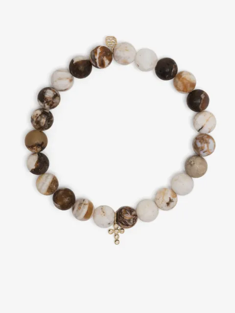 Sydney Evan bracelet Cross Charm en or 14ct à perles