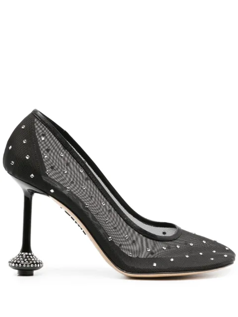 LOEWE Toy 90mm rhinestone-embellished mesh pumps