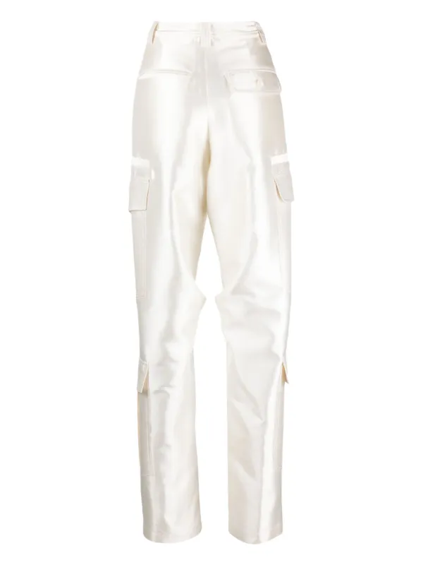 White satin hotsell cargo pants