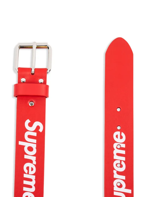 Supreme Repeat Leather Belt (SS23) Red